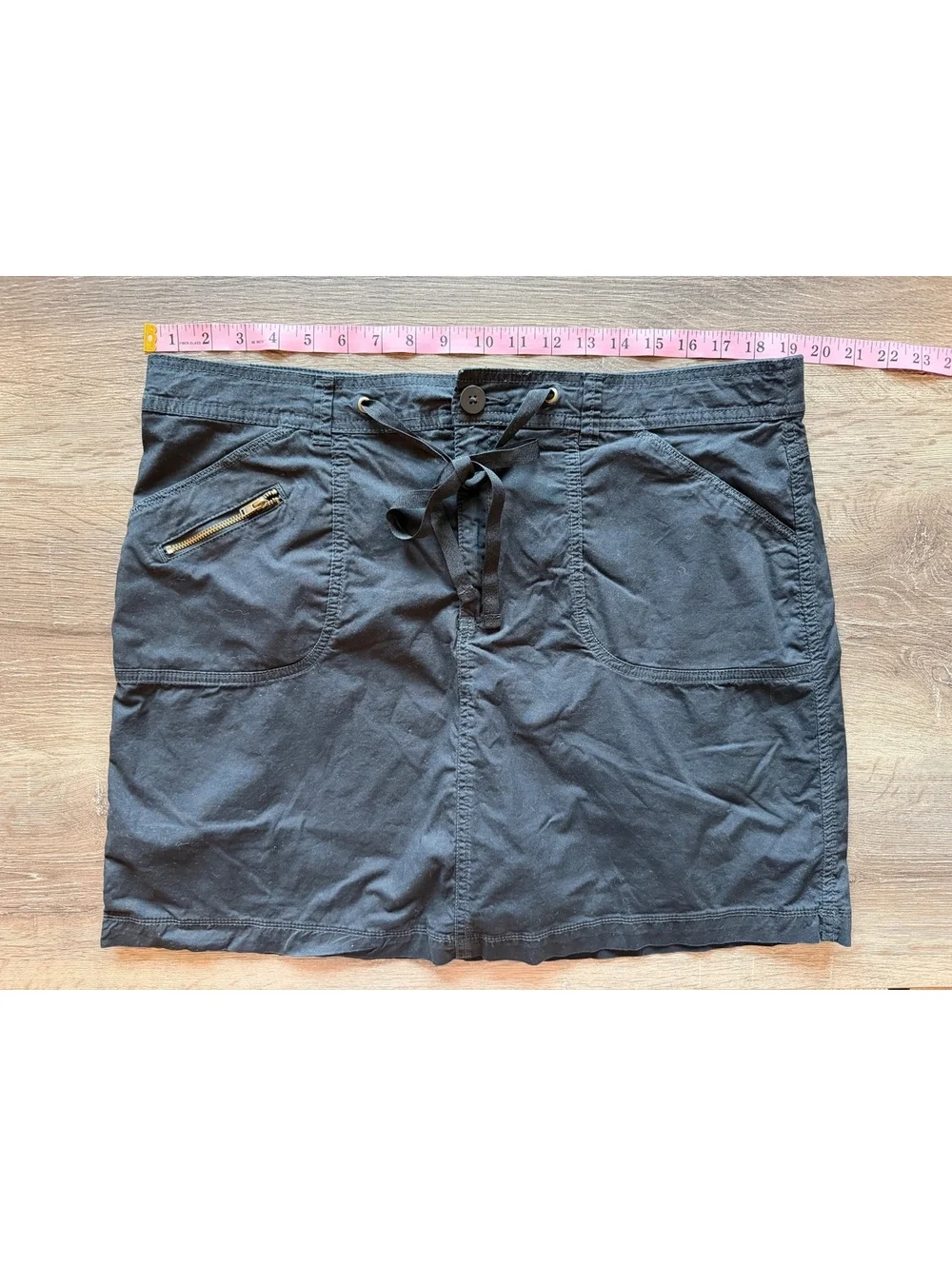 White Stag Women’s Black Utility Skort Size 16 Cotton Stretch Zip Pocket Casual